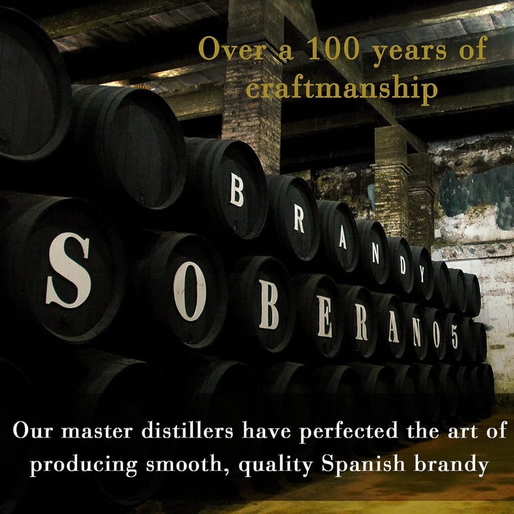 Soberano 5 Reserva - Spanish Brandy Reserva, 5 Year Aged Brandy in American Oak Casks, 70 cl Bottle, Packaging May Vary